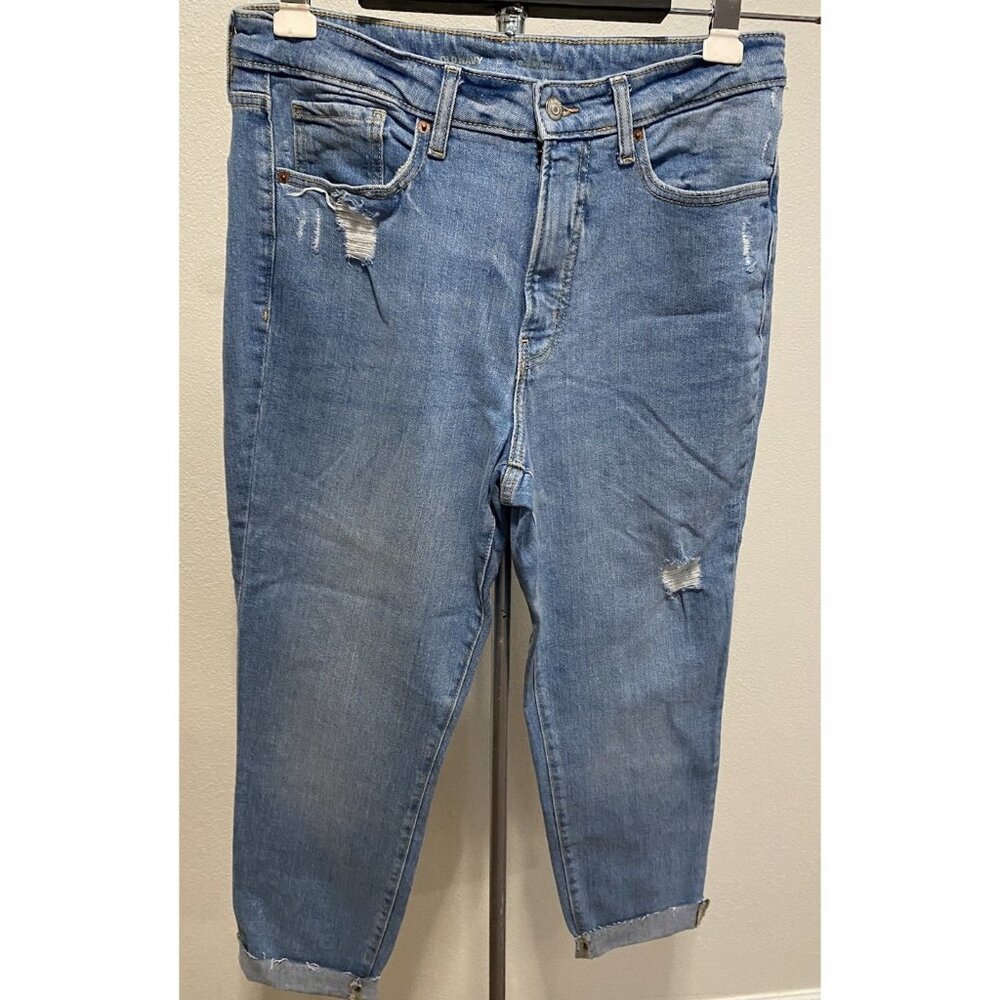 Old Navy O G Straight Womens Size 12 Denim 34X26 Stretch Cuffed Highrise